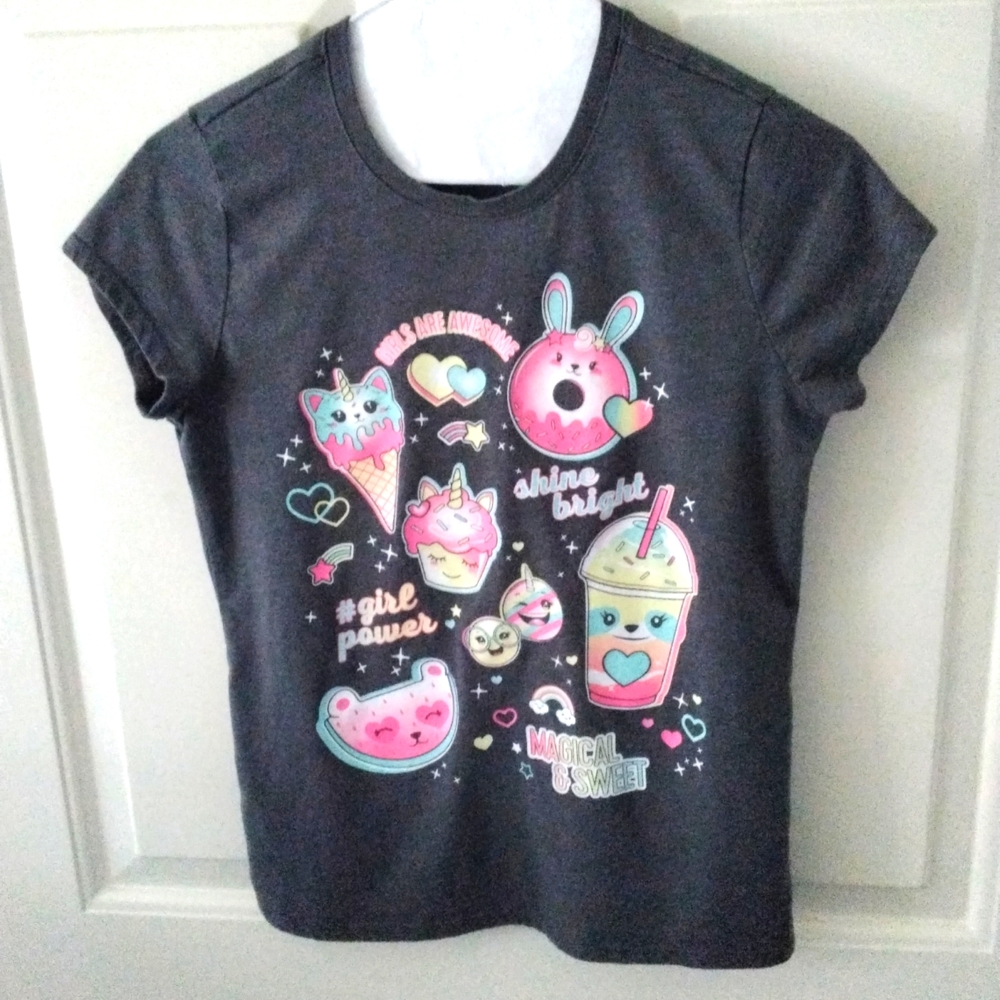 Place Girl Power short sleeve T-Shirt, gray, size 14